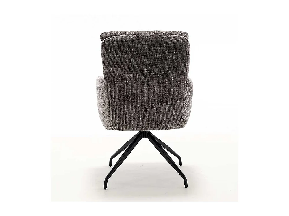 Drehbare Stühle Stuhl Set aus Chenillegewebe in Anthrazit (2er Set)