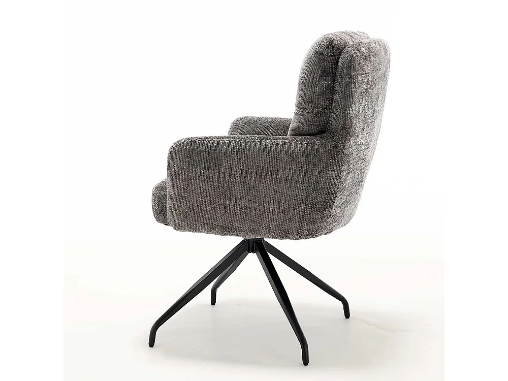 Drehbare Stühle Stuhl Set aus Chenillegewebe in Anthrazit (2er Set)