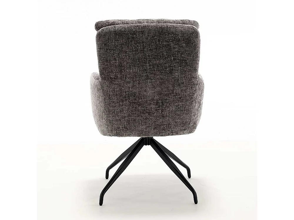 Drehbare Stühle Stuhl Set aus Chenillegewebe in Anthrazit (2er Set)