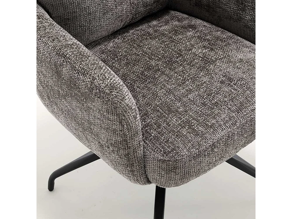 Drehbare Stühle Stuhl Set aus Chenillegewebe in Anthrazit (2er Set)