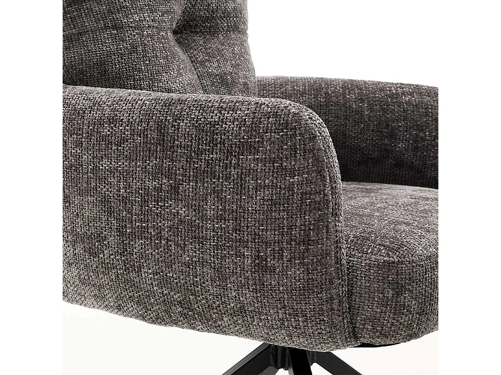 Drehbare Stühle Stuhl Set aus Chenillegewebe in Anthrazit (2er Set)