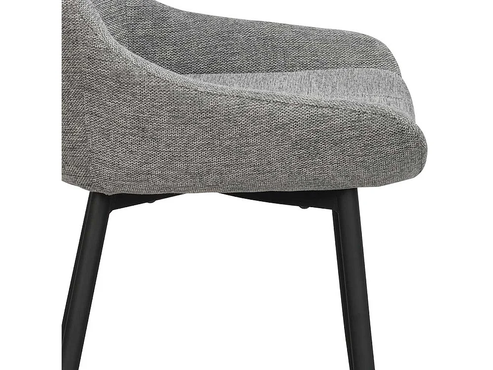 Esszimmerstuehle in Hellgrau und Schwarz Gestell aus Metall (2er Set)