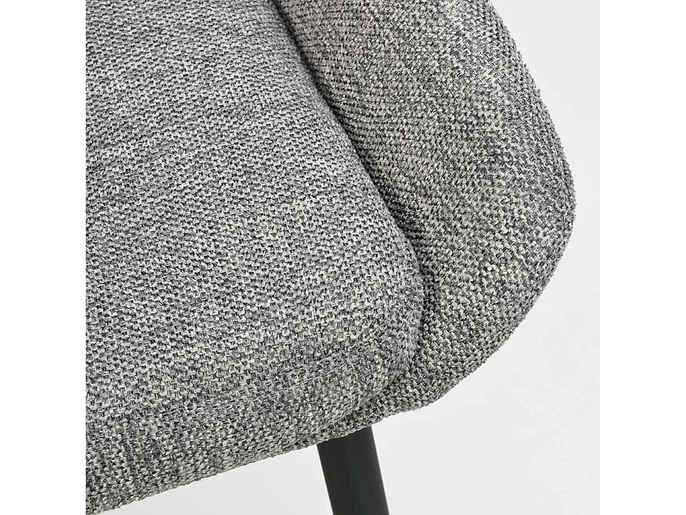 Esszimmerstuehle in Hellgrau und Schwarz Gestell aus Metall (2er Set)