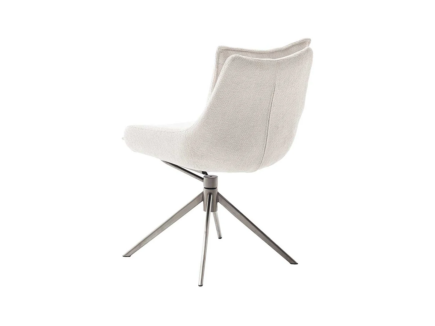 Polsterstuhl Esszimmer Set in Cremeweiß Edelstahlfarben (2er Set)