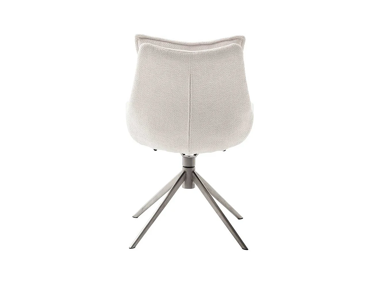 Polsterstuhl Esszimmer Set in Cremeweiß Edelstahlfarben (2er Set)