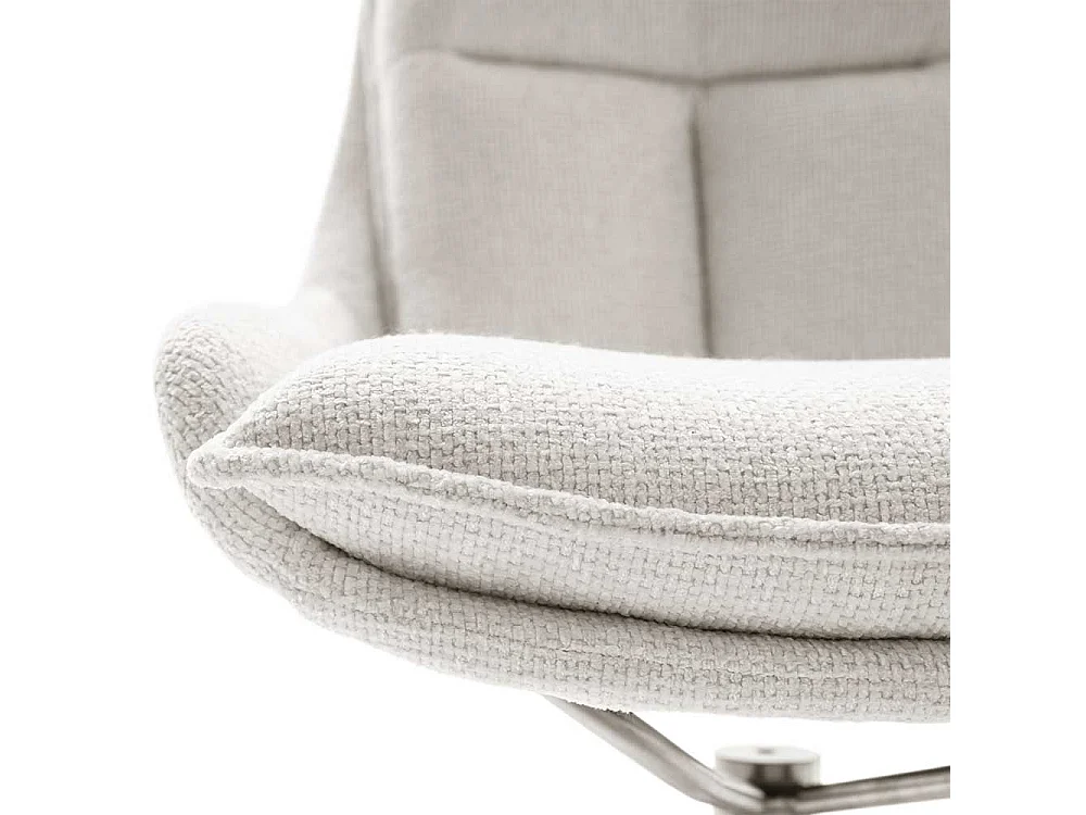 Polsterstuhl Esszimmer Set in Cremeweiß Edelstahlfarben (2er Set)