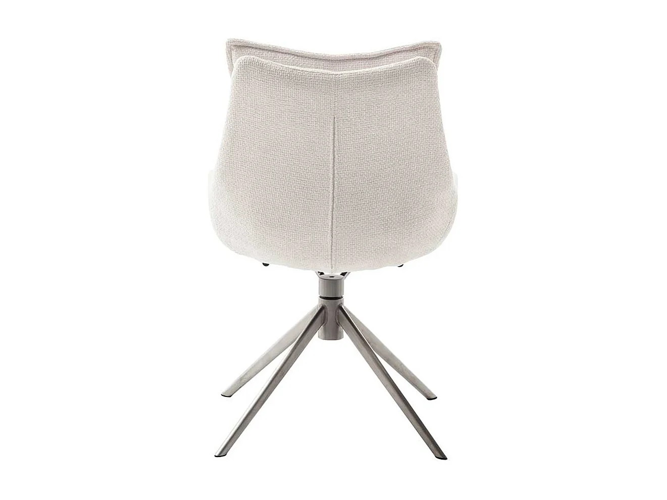 Polsterstuhl Esszimmer Set in Cremeweiß Edelstahlfarben (2er Set)