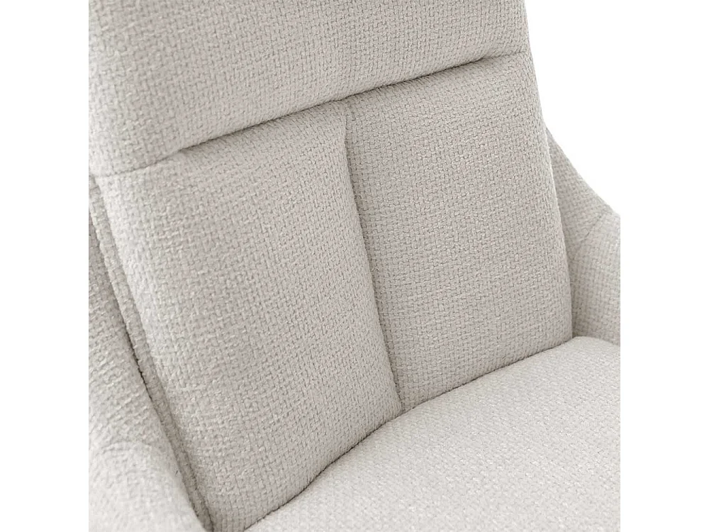 Polsterstuhl Esszimmer Set in Cremeweiß Edelstahlfarben (2er Set)