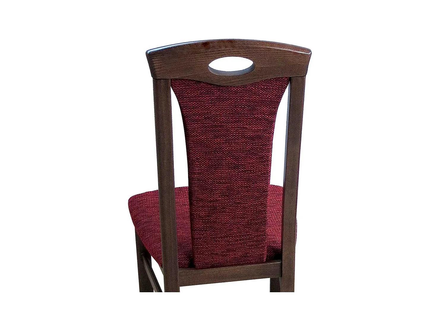 Stuhl Set in Nussbaumfarben Buche massiv Rot Stoff (2er Set)