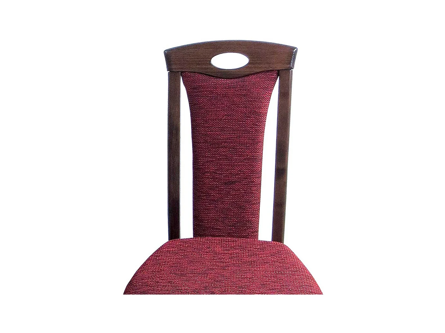 Stuhl Set in Nussbaumfarben Buche massiv Rot Stoff (2er Set)