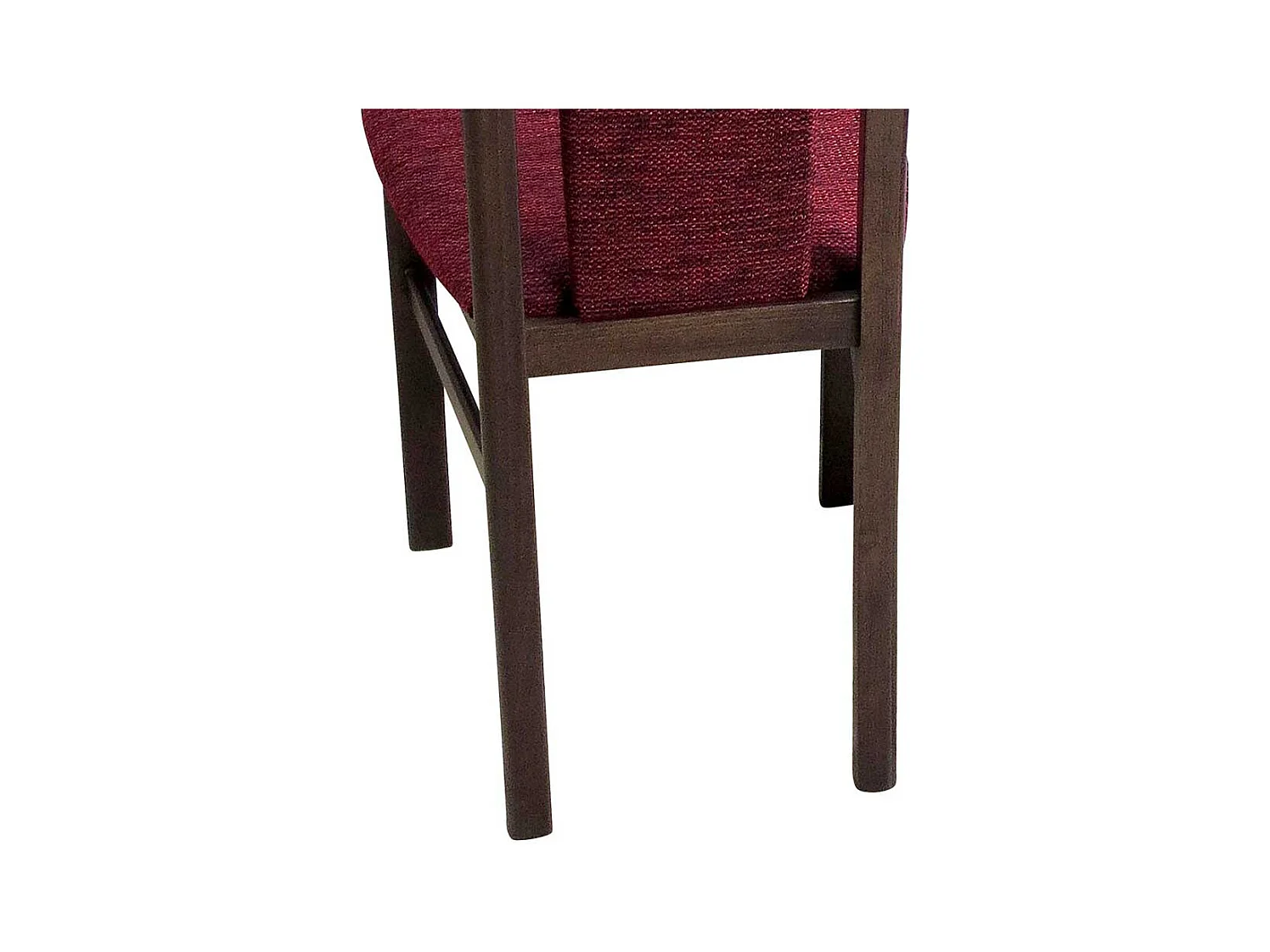 Stuhl Set in Nussbaumfarben Buche massiv Rot Stoff (2er Set)