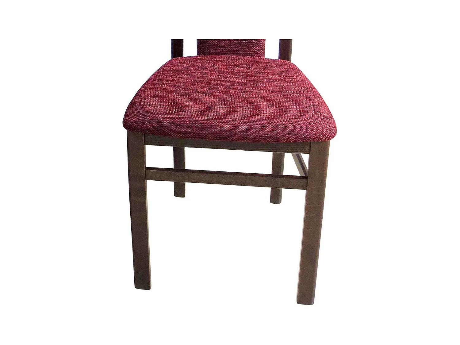 Stuhl Set in Nussbaumfarben Buche massiv Rot Stoff (2er Set)