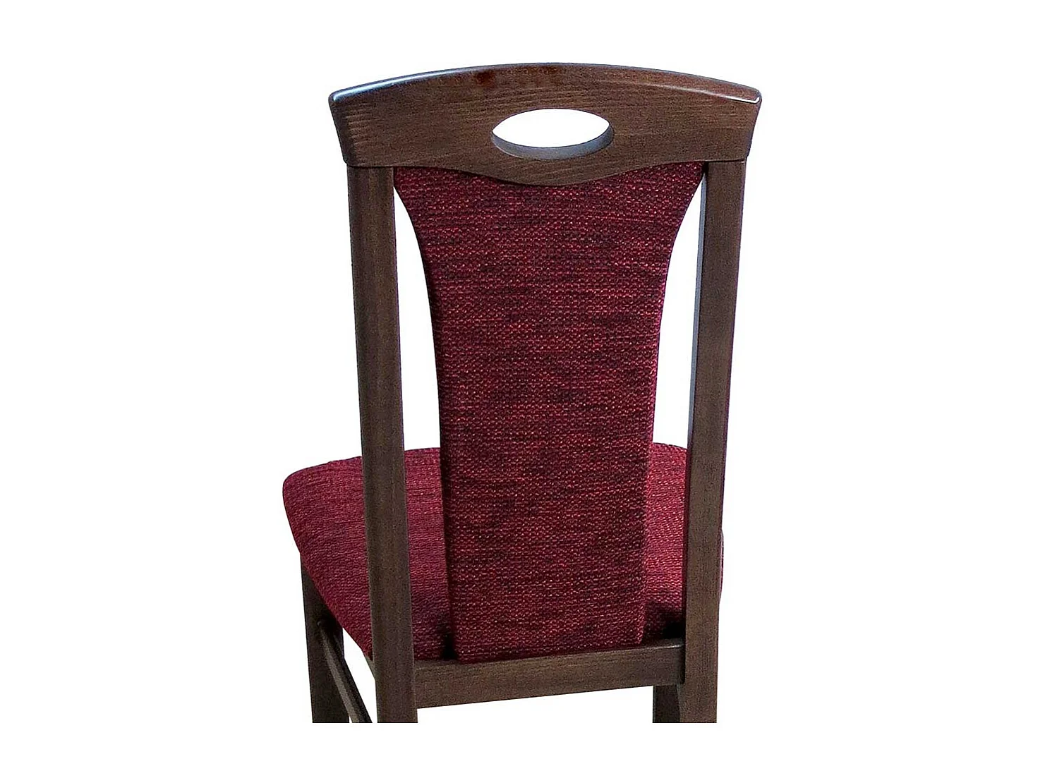 Stuhl Set in Nussbaumfarben Buche massiv Rot Stoff (2er Set)