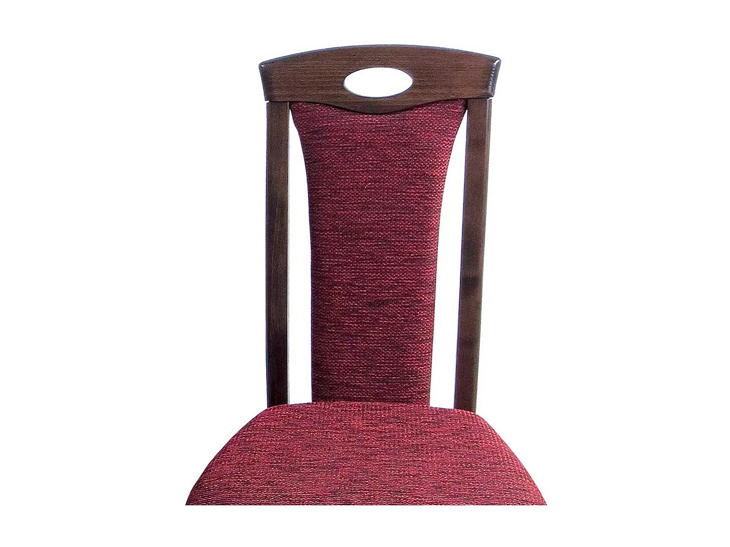 Stuhl Set in Nussbaumfarben Buche massiv Rot Stoff (2er Set)