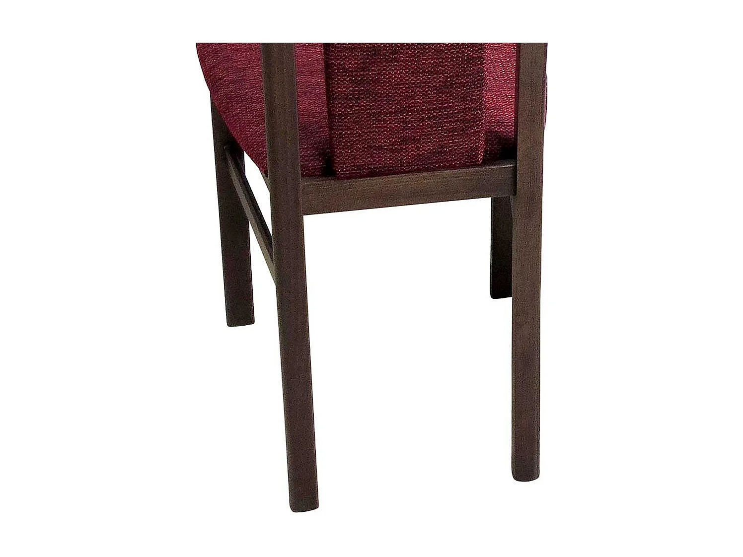 Stuhl Set in Nussbaumfarben Buche massiv Rot Stoff (2er Set)