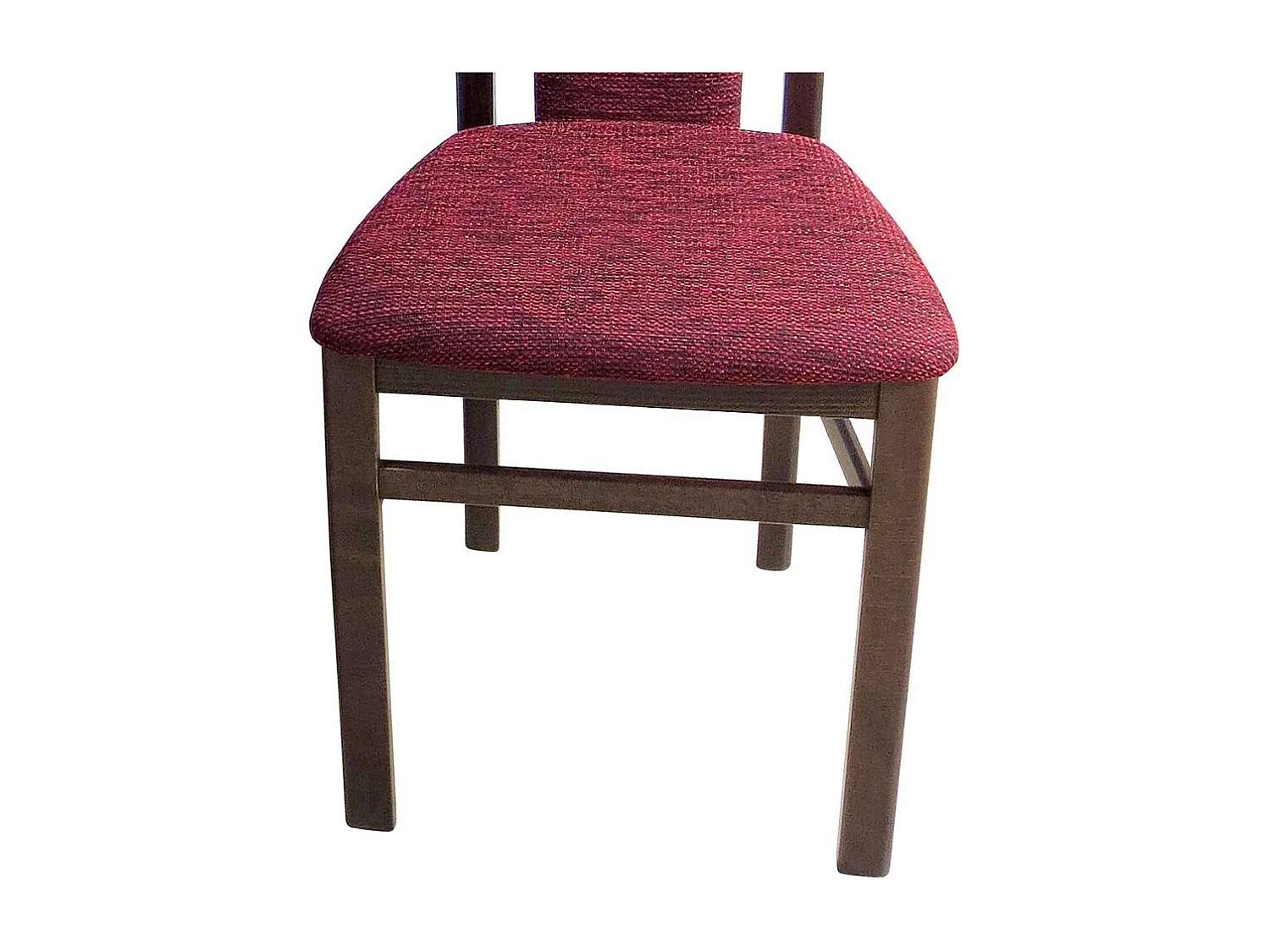 Stuhl Set in Nussbaumfarben Buche massiv Rot Stoff (2er Set)