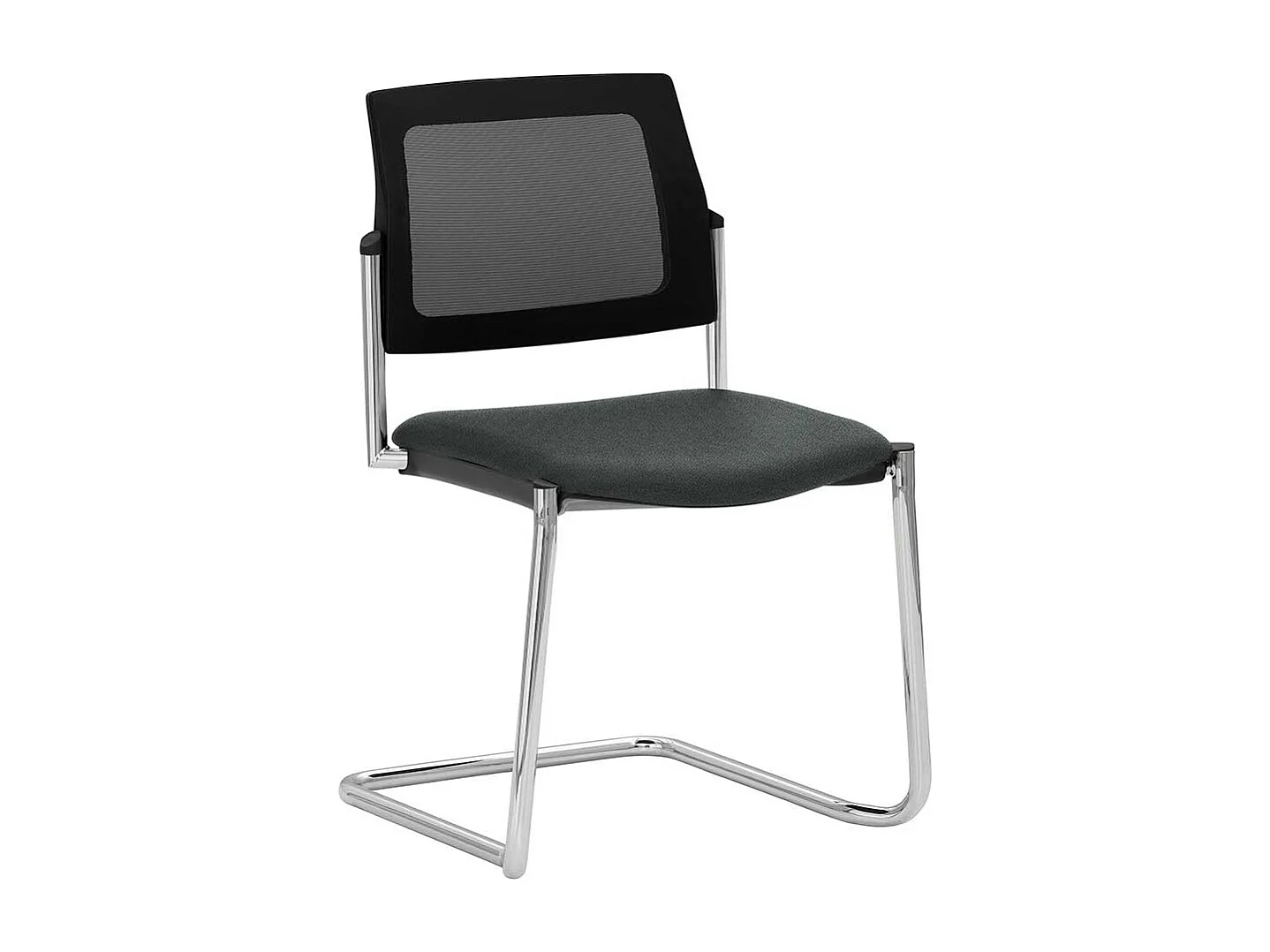 Objektstuhl in Schwarz & Grau Schwinggestell