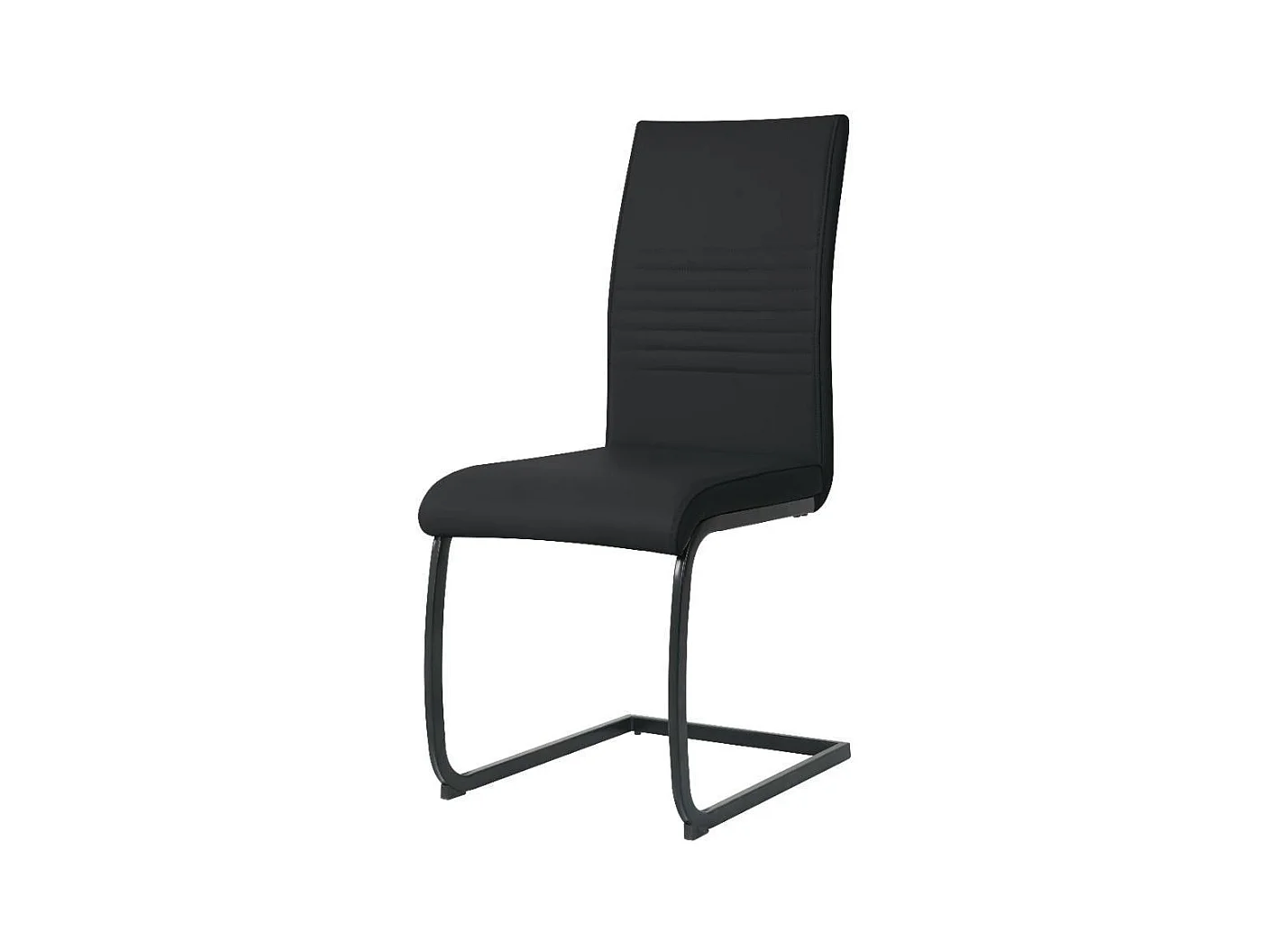 Schwingstuhl Esszimmerstuhl in Schwarz aus Kunstleder (2er Set)