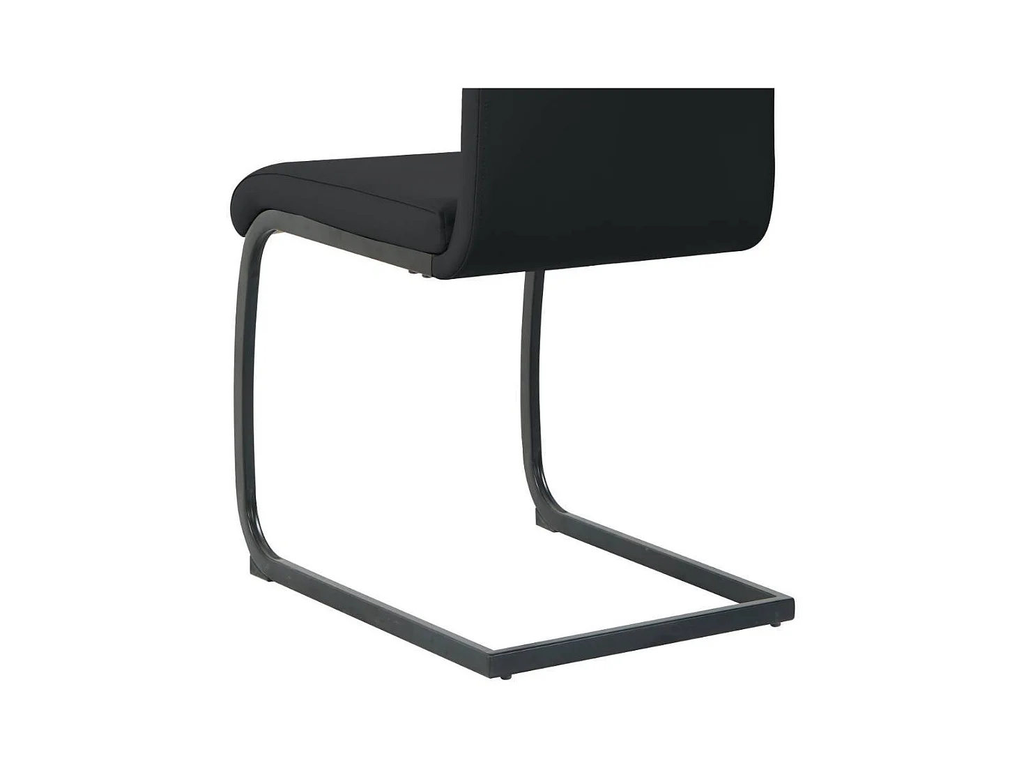 Schwingstuhl Esszimmerstuhl in Schwarz aus Kunstleder (2er Set)