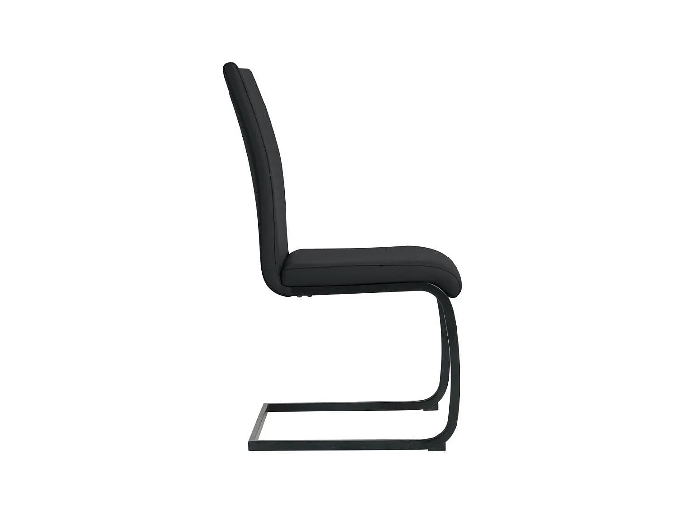 Schwingstuhl Esszimmerstuhl in Schwarz aus Kunstleder (2er Set)