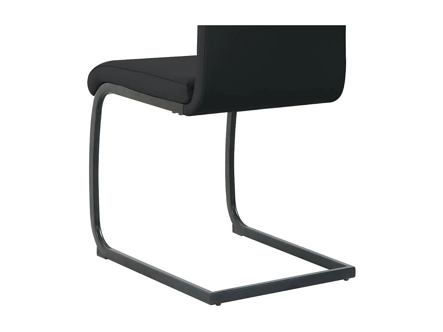 Schwingstuhl Esszimmerstuhl in Schwarz aus Kunstleder (2er Set)