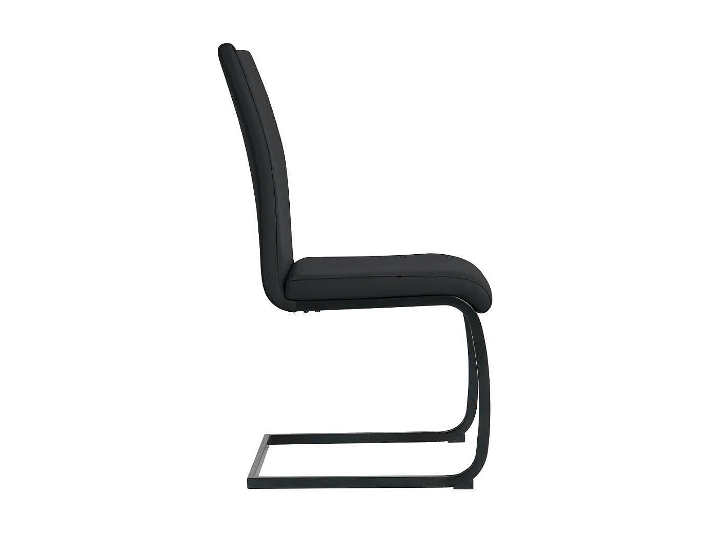 Schwingstuhl Esszimmerstuhl in Schwarz aus Kunstleder (2er Set)