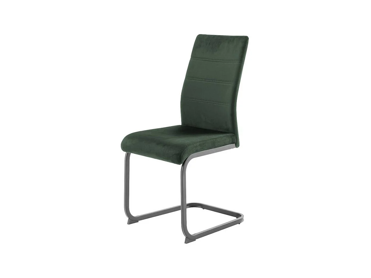 Freischwinger Polsterstuhl in Oliv Gr�n aus Velours (4er Set)