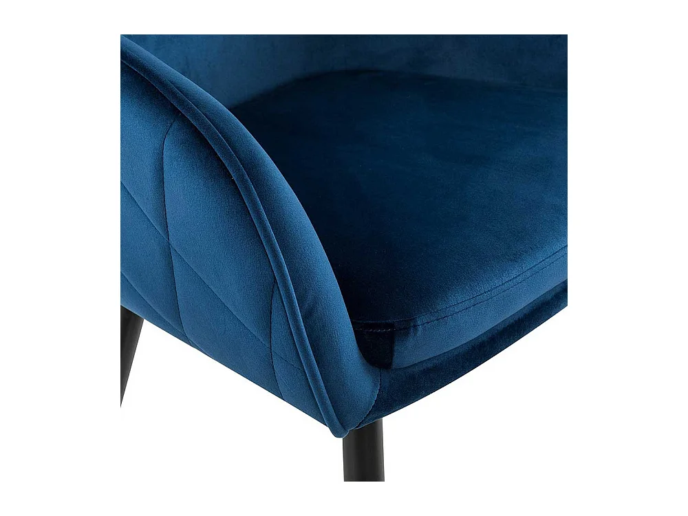 Esstisch Stühle in Dunkelblau Samt Retro Design