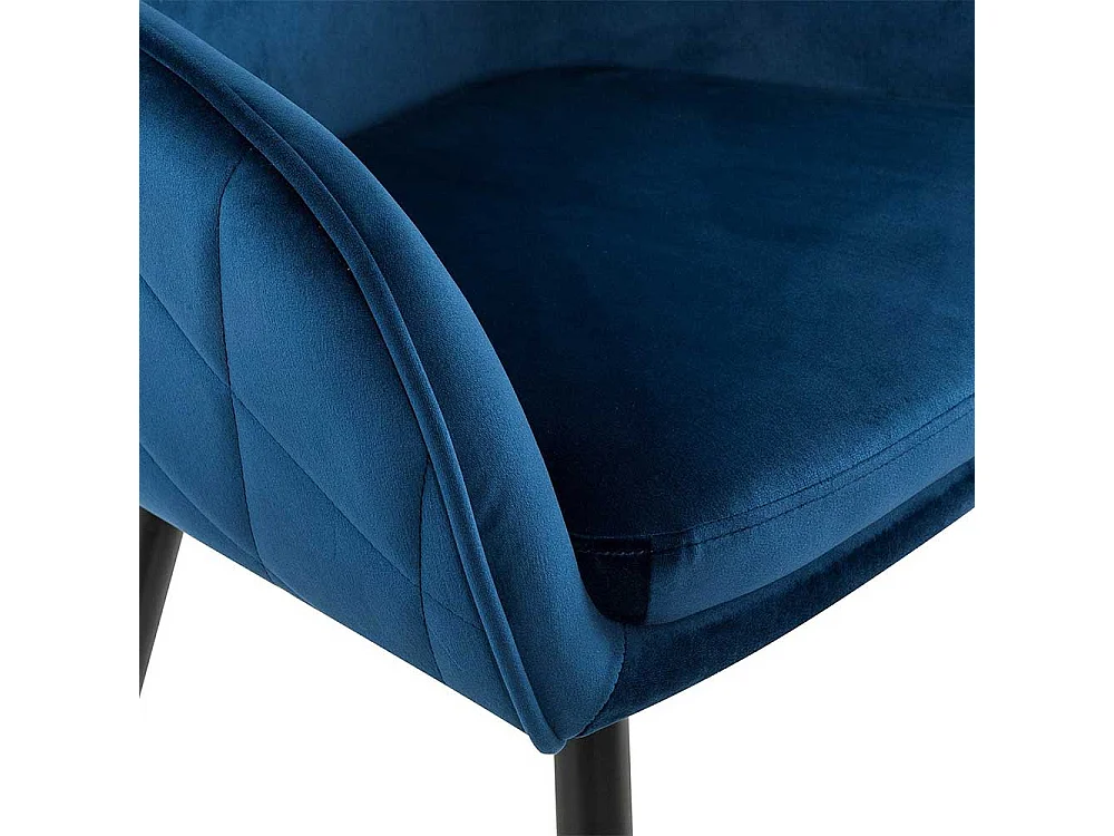 Esstisch Stühle in Dunkelblau Samt Retro Design