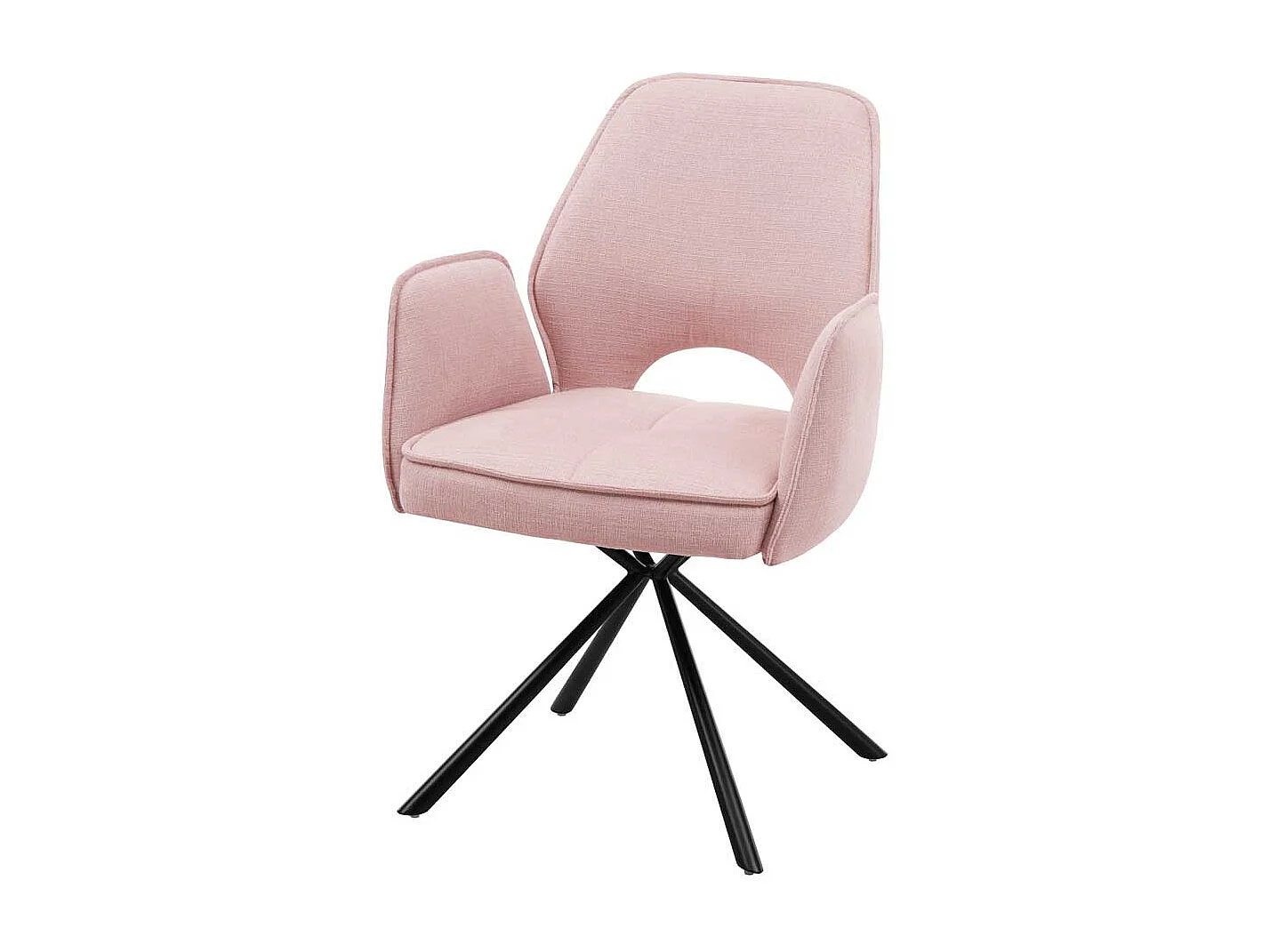 Esszimmer Polsterstühle in Rosa und Schwarz Armlehnen (2er Set)