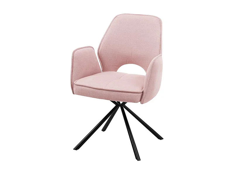 Esszimmer Polsterstühle in Rosa und Schwarz Armlehnen (2er Set)
