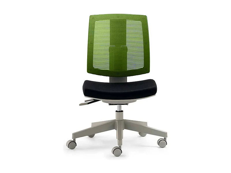 Schreibtisch Drehstuhl in Grün und Schwarz Meshrücken