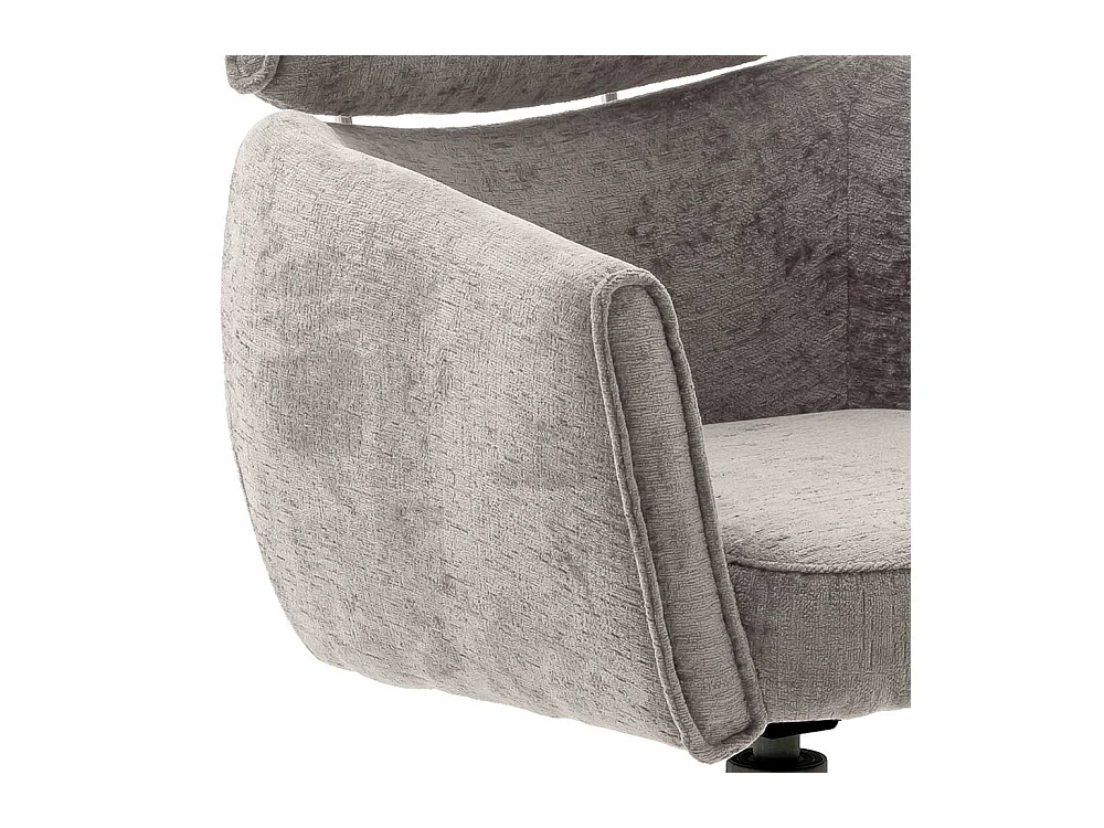 2 Stühle mit Armlehnen drehbar in Taupe Schwarz (2er Set)