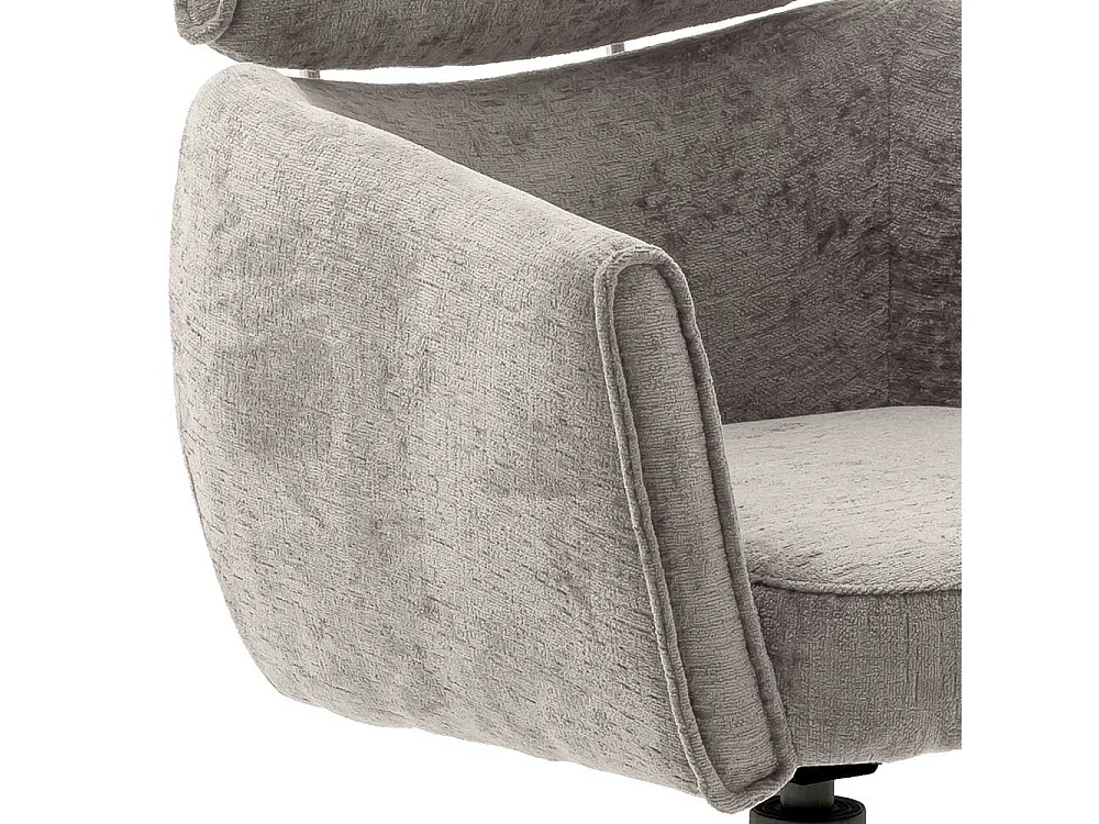 2 Stühle mit Armlehnen drehbar in Taupe Schwarz (2er Set)