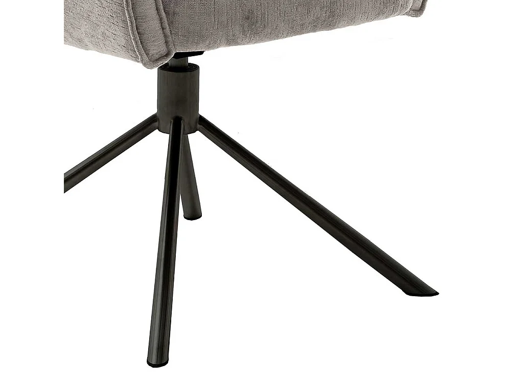 2 Stühle mit Armlehnen drehbar in Taupe Schwarz (2er Set)