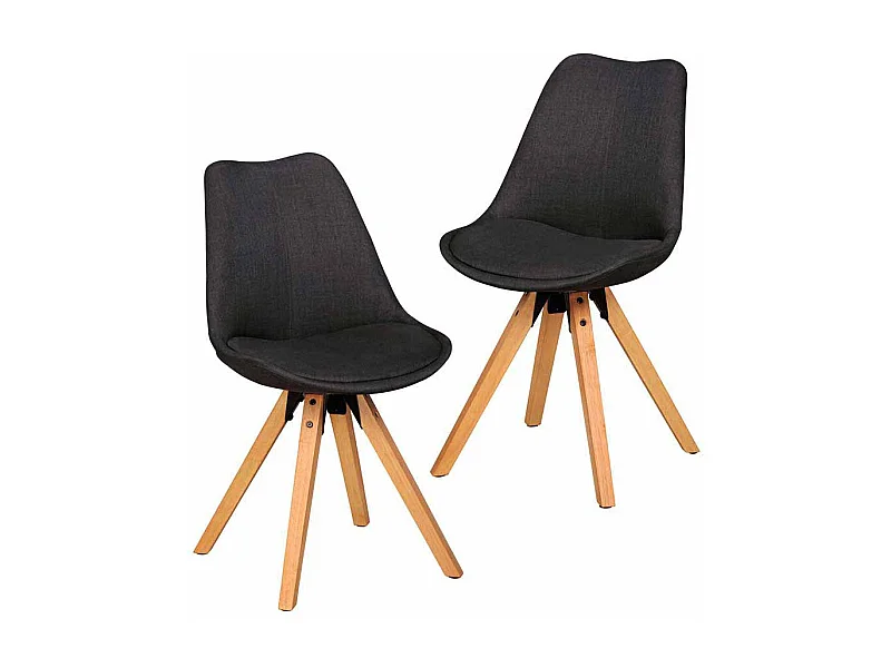 Esstischstuhl mit Schalensitz Anthrazit Stoff (2er Set)