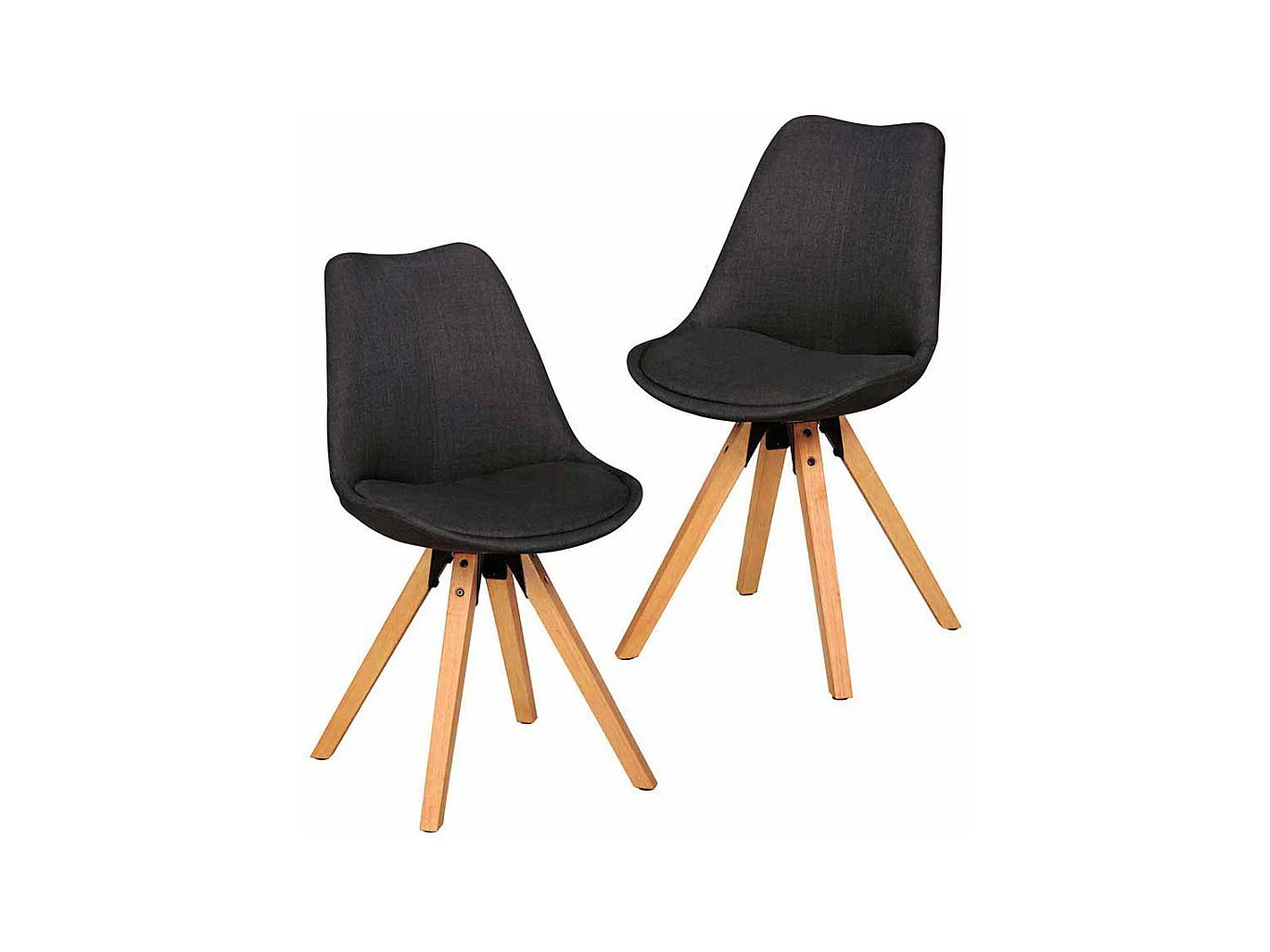 Esstischstuhl mit Schalensitz Anthrazit Stoff (2er Set)