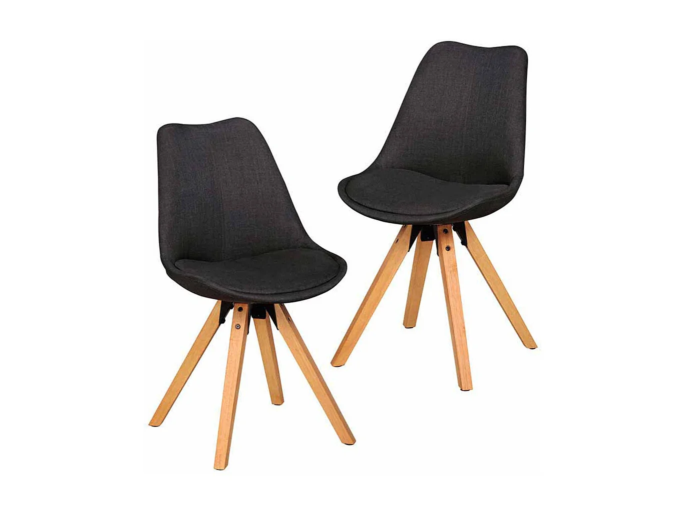 Esstischstuhl mit Schalensitz Anthrazit Stoff (2er Set)