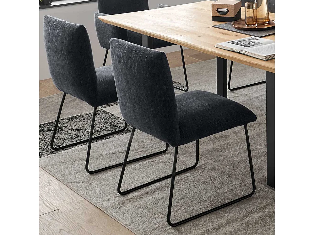 2 Stühle in Dunkelgrau und Schwarz Nosag Federung im Sitz (2er Set)