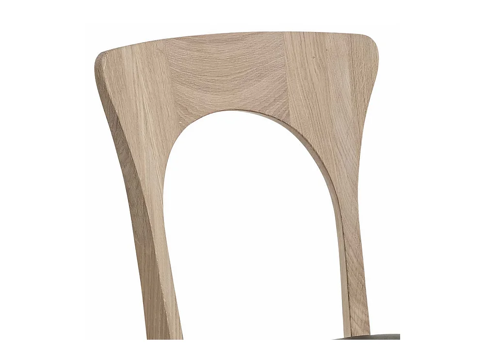 Holzstuhl Set aus Eiche Bianco geölt Leder Schwarz (2er Set)