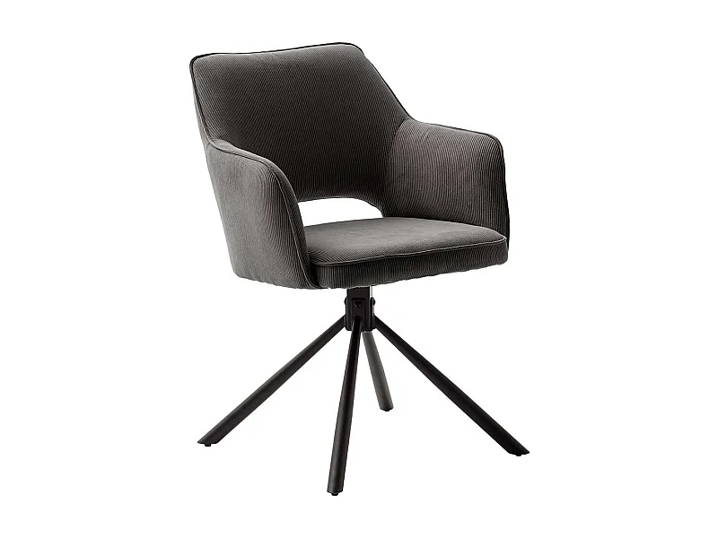 Drehstuhl in Anthrazit und Schwarz Armlehnen (2er Set)