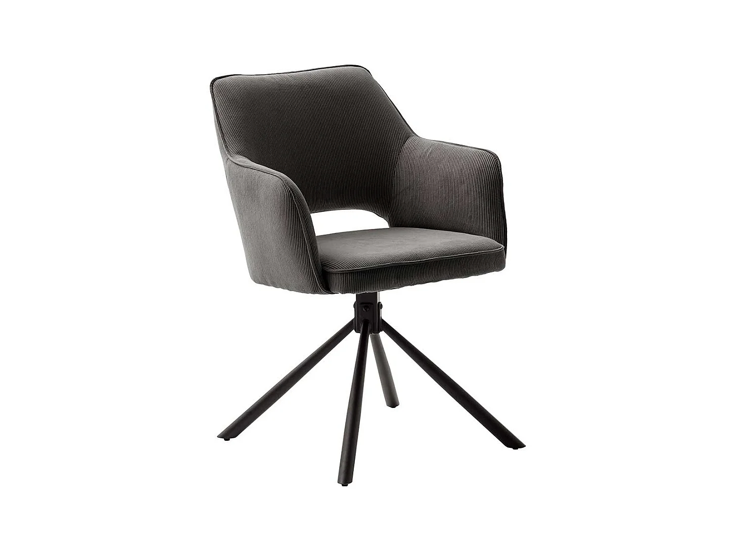 Drehstuhl in Anthrazit und Schwarz Armlehnen (2er Set)