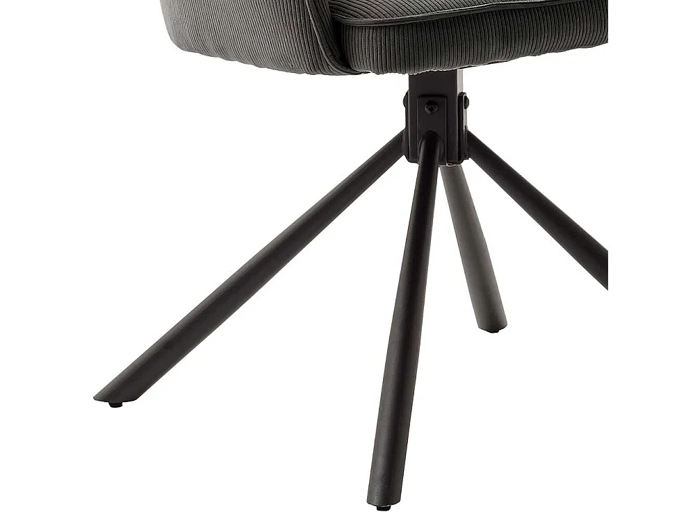 Drehstuhl in Anthrazit und Schwarz Armlehnen (2er Set)