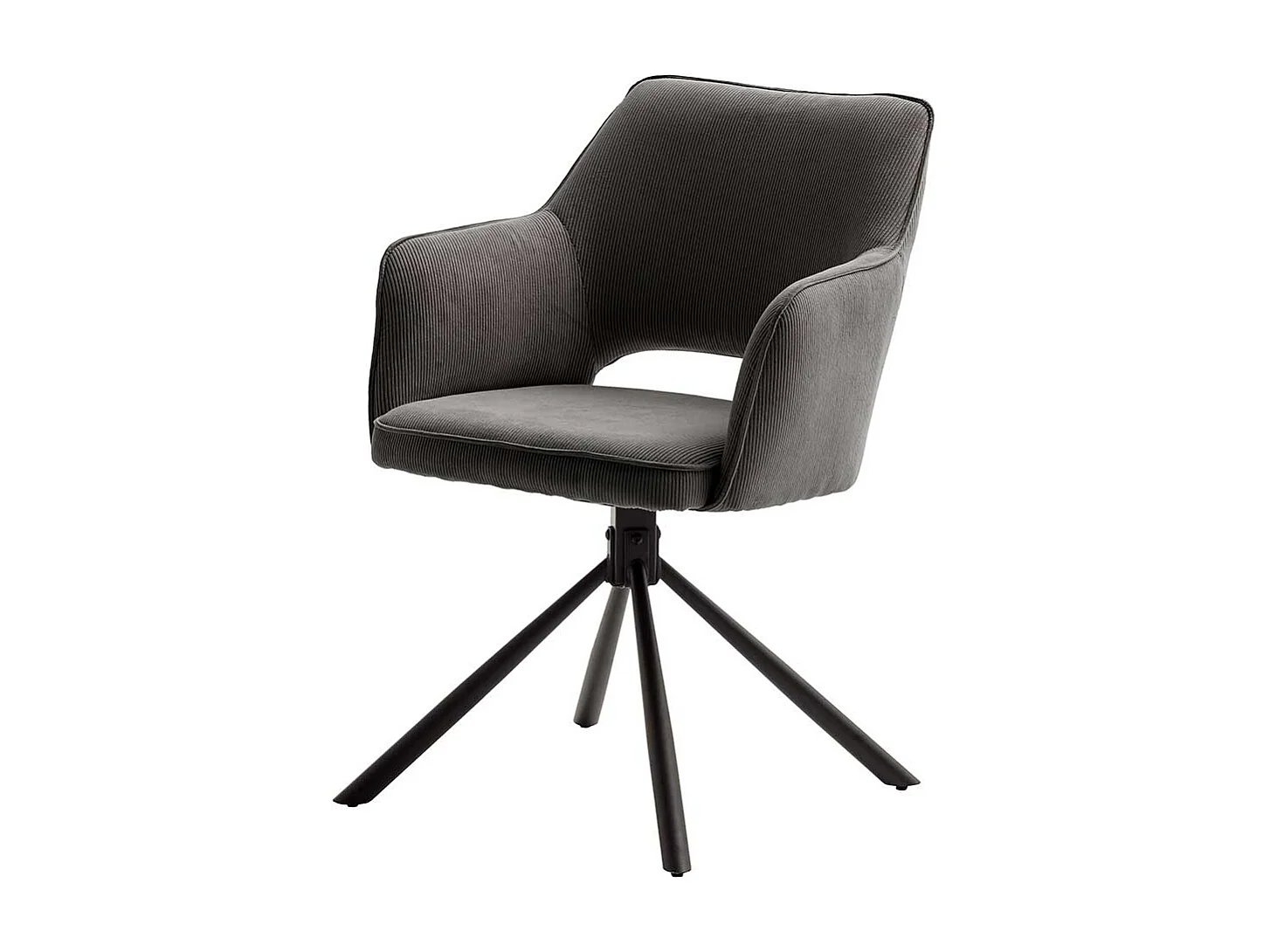 Drehstuhl in Anthrazit und Schwarz Armlehnen (2er Set)