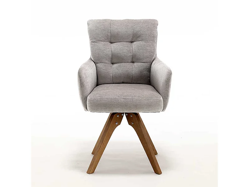 Armstuhl Stuhl Set mit Federkern aus Chenillegewebe (2er Set)