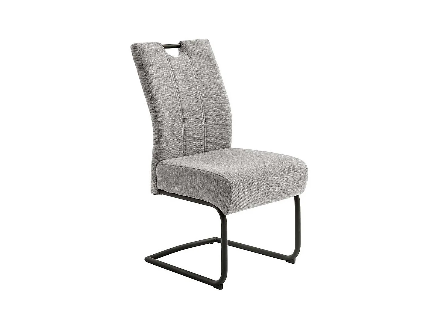 Freischwinger Stühle mit hoher Lehne Grau Chenillegewebe (2er Set)