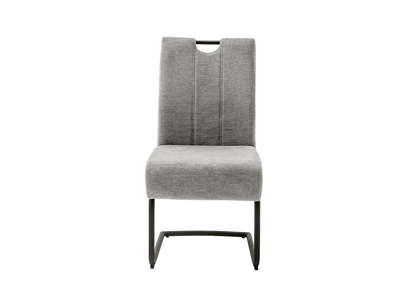 Freischwinger Stühle mit hoher Lehne Grau Chenillegewebe (2er Set)