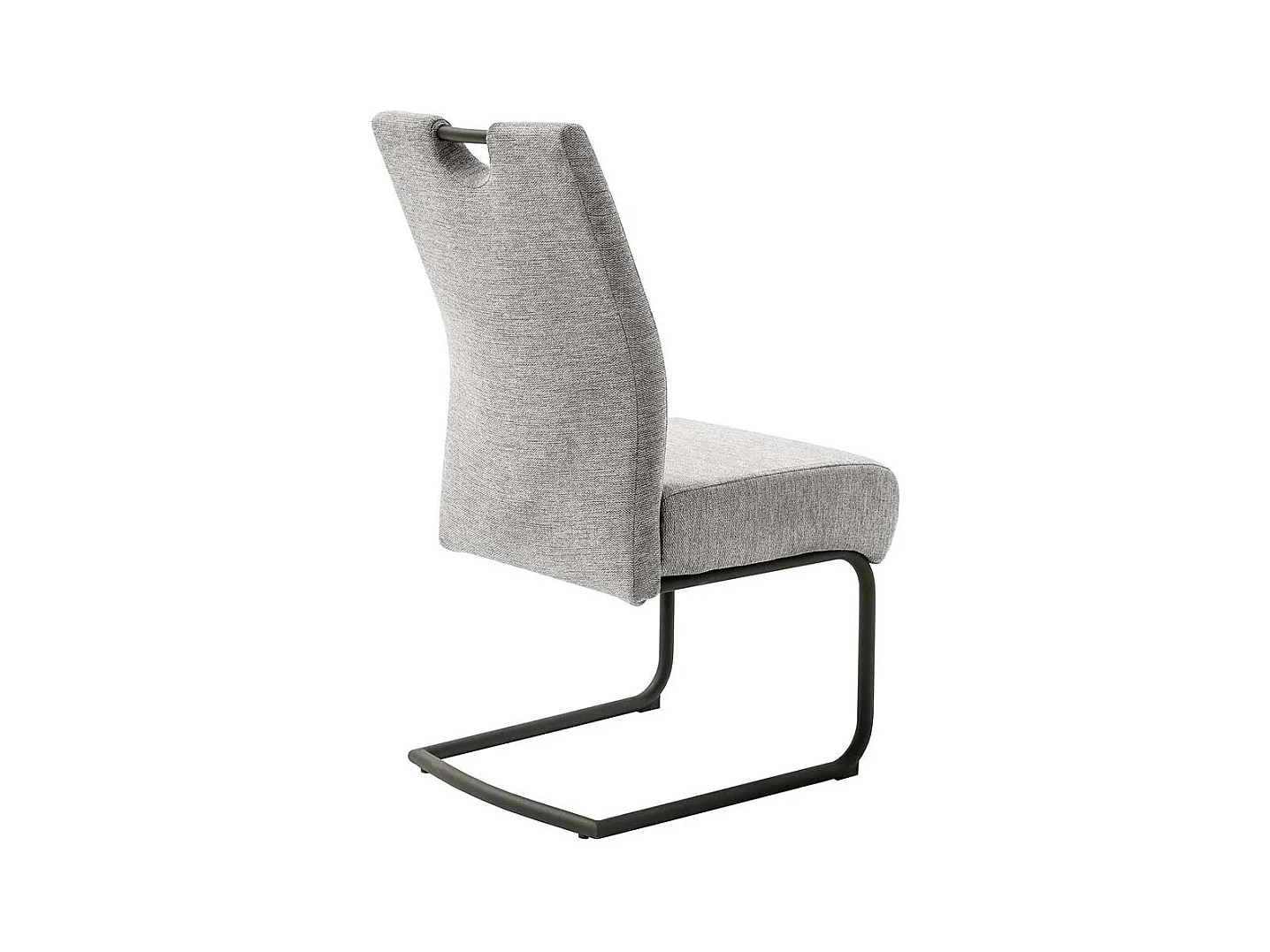 Freischwinger Stühle mit hoher Lehne Grau Chenillegewebe (2er Set)