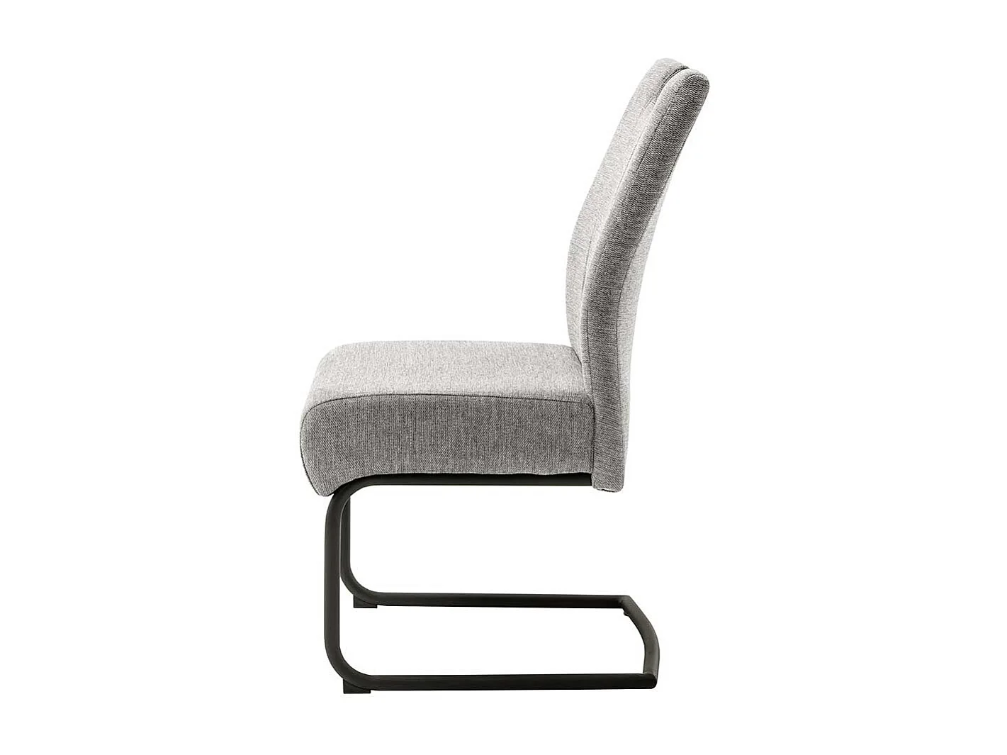 Freischwinger Stühle mit hoher Lehne Grau Chenillegewebe (2er Set)