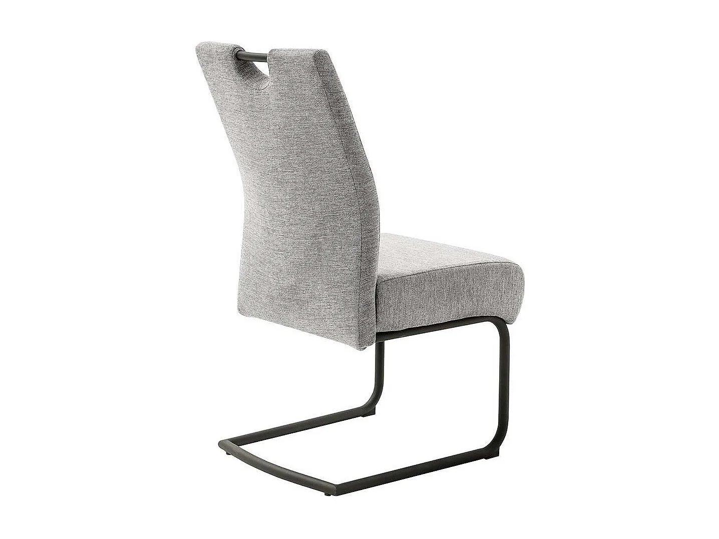 Freischwinger Stühle mit hoher Lehne Grau Chenillegewebe (2er Set)